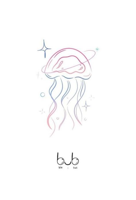 Tattoo Jellyfish, Jellyfish Tattoo, Jellyfish Art, Small Drawings, Cute Doodle Art, Marker Art, Mini Tattoos, Cute Doodles, Cute Tattoos