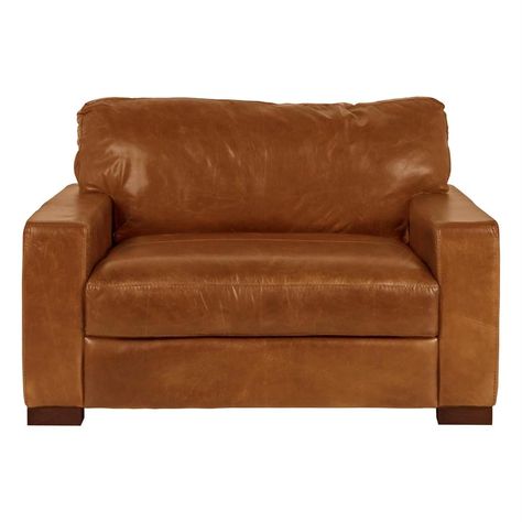 37B Leather Chair and a Half in Splendor Chestnut | Nebraska Furniture Mart Leather Chair And A Half, Provence House, Tan Leather Chair, Chestnut Wood, Oversized Chair, Chestnut Leather, Chestnut Color, Chair And A Half, Chesterfield Chair