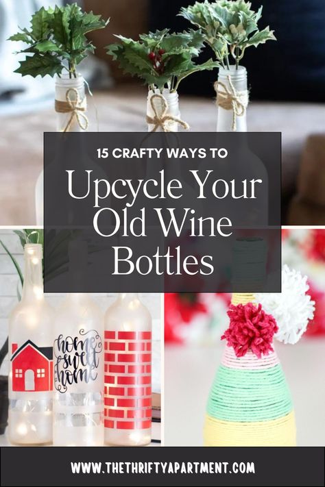 Transform empty wine bottles into stunning DIY decor with these 15 creative upcycling ideas! Perfect for home, gifts, and sustainable living projects.#UpcyclingIdeas #DIYProjects #WineBottleCrafts #SustainableLiving #CreativeDecor Recycle Beer Bottles, Wine Bottle Diy Crafts Ideas, Things To Do With Wine Bottles, Empty Glass Bottle Ideas, Empty Wine Bottle Ideas Decor, Old Wine Bottle Ideas, Old Liquor Bottle Ideas, Small Bottle Crafts, Old Glass Bottles Ideas