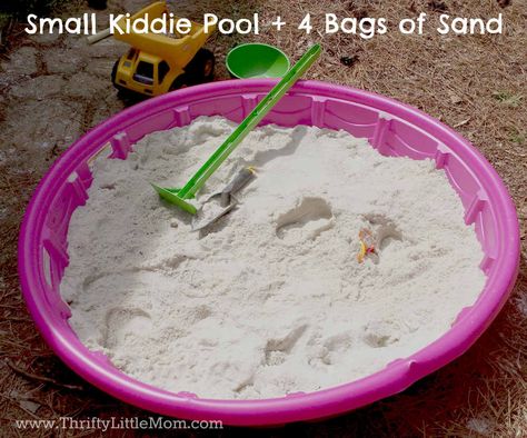 Diy Sand Box For Kids Pool, Kiddie Pool Sandbox For Kids, Plastic Pool Sandbox Ideas, Pool Sandbox Ideas, Sand Box Ideas Diy, Kiddie Pool Cover, Diy Sand Box For Kids, Kiddie Pool Ideas, Backyard Ideas Kids