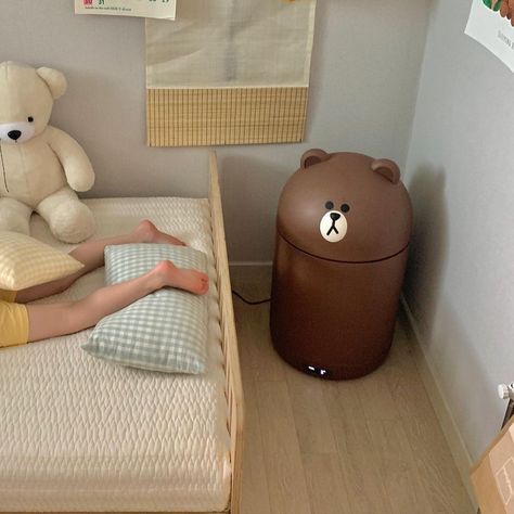 Line Friends Fridge, Breakfast Machine, Ocean Girl, Small Refrigerator, Pinterest Room Decor, Bedroom Idea, Dreamy Room, Aesthetic Cute, Mini Fridge