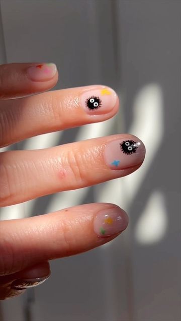 stephanie stone on Instagram: "dust sprites and their candies just for fun ✨🍬🍃" Sprite Nails, Soot Sprite Nails, Studio Ghibli Soot Sprites, Dust Sprites, Ghibli Soot Sprites, Soot Sprite, Soot Sprites, Indie Nail Polish, Just For Fun