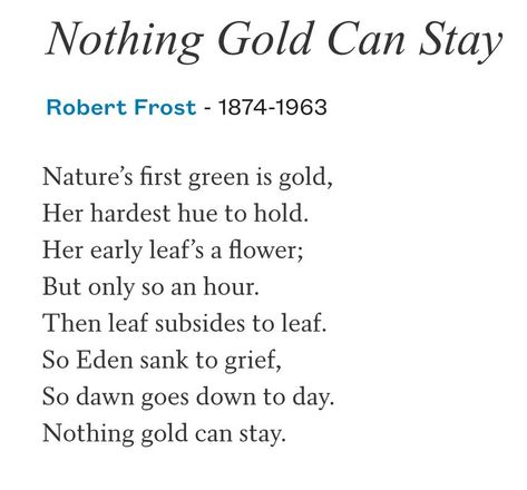 Stay Gold Poem, Nothing Gold Can Stay Poem, Poem Tattoo, Robert Frost Poems, Poem Analysis, Nothing Gold Can Stay, Story Poems, Robert Frost, Stay Gold