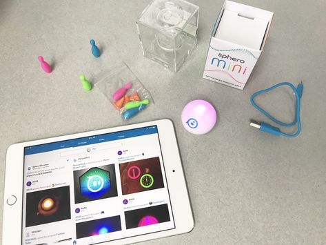 What do you need to know for teaching with the Sphero Mini? We have you covered. Sphero Bolt Activities, Mini Stem Challenges, Sphero Mini Activities, Coding For Elementary Students, Micro Bit Robot, Mini Robot, Mini Bowling, Steam Ideas, Inquiry Based Learning