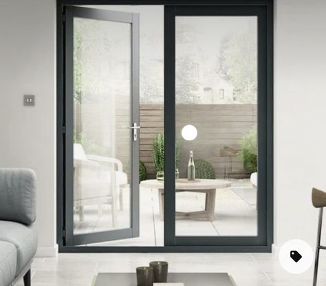 Modern Black French Doors Exterior Patio, Exterior Glass French Doors, French Doors Aluminium, Fiberglass French Doors Patio, Modern Exterior French Doors, Double Door To Patio, Double Glass Doors Patio, Hinged French Patio Doors, Double Door Balcony