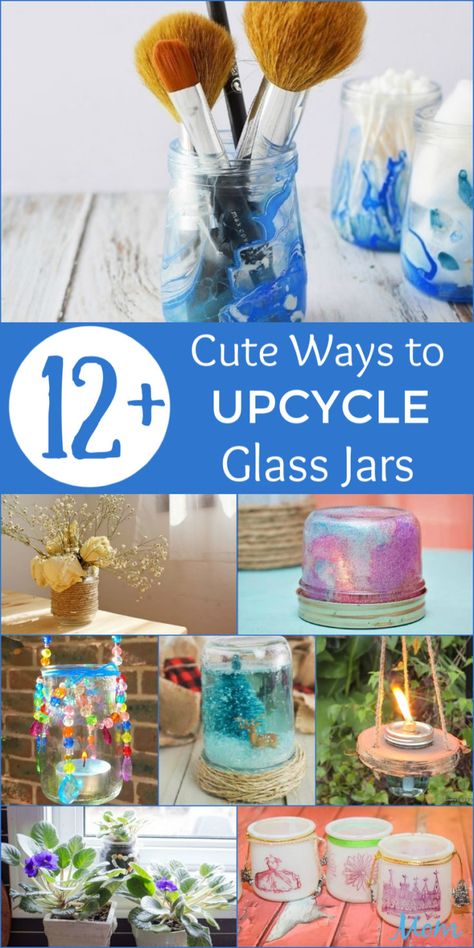 Upcycle Glass Jars, Upcycle Jars, Easy Mason Jar Crafts, Crafts With Glass Jars, Jar Projects, Jars Diy, Jar Crafts Diy, Mason Jar Projects, Mason Jar Ideas