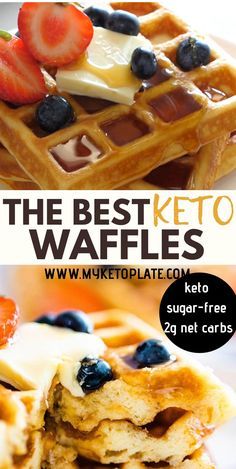 Almond Flour Waffles, Keto Waffles, Low Carb Waffles, Waffle Maker Recipes, Keto Recipes Breakfast, Keto Recipes Dinner, Low Carb Breakfast, Waffle Recipes, Keto Dessert Recipes