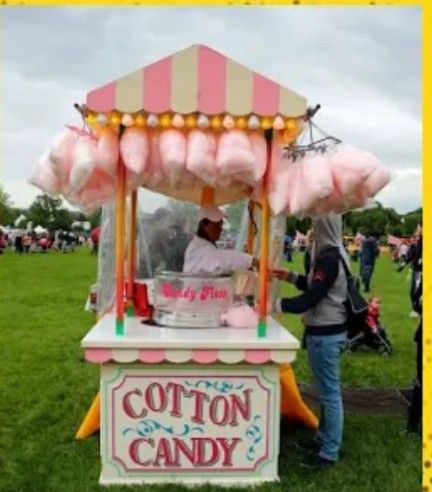 Cotton Candy Business, Diy Cotton Candy, Cotton Candy Cart, Candy Business, Candy Stand, Candy Cart, Candy Floss, Sweet Stories, Market Stalls