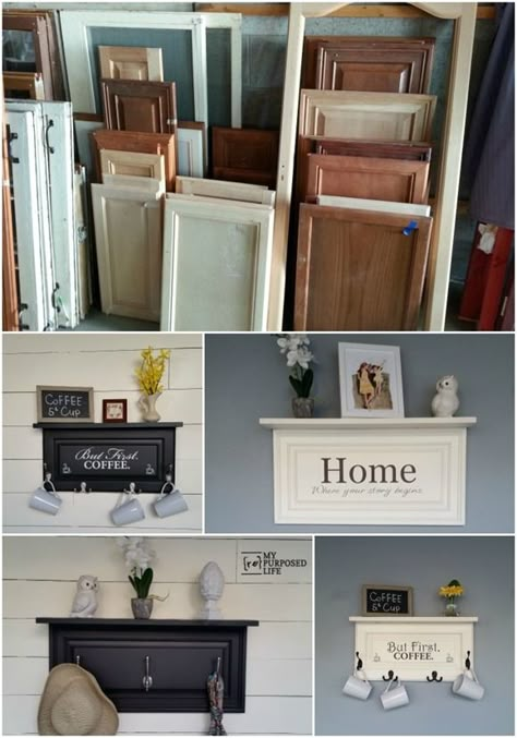 Four easy cabinet door projects will inspire you to think outside the box and create some great home decor items with old cabinet doors. Smart School House, Koti Diy, Old Cabinet Doors, Smart School, Dekor Diy, Old Cabinets, School House, Trash To Treasure, Happy Home