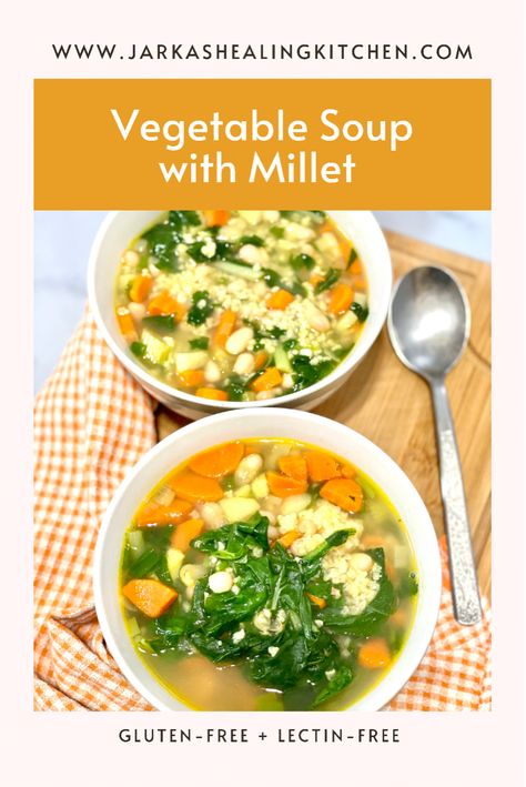 Vegetable Soup with Millet Vegetable Soup With Mushrooms, Millet Soup Recipes, Millet Soup, Immunity Soup Vegetarian, Curry Lentil Vegetable Soup, Vegetarian Mushroom Barley Soup, Vegetable Soup With Chicken, Soup Broth, Root Veggies