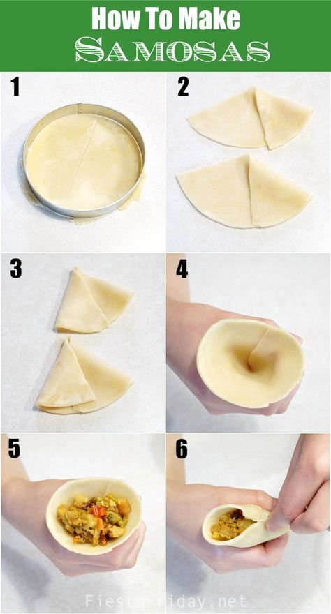 How To Make Samosas | Step-by-step instructions on how to cut, fill, and crimp your samosa dough, for a spectacular result #samosas #Indian #appetizer #vegetarian #vegan #sorrel #rhubarb Samosa Pastry Dough, Samosas Dough Recipe, Samosa Dough Recipe How To Make, Indian Somas, African Samosa Recipe, How To Fold Samosas Step By Step, How To Make Samosas Step By Step, How To Make Samosas Dough, Samosa Wrapper Recipe