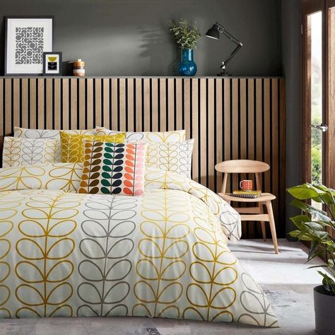 Orla Kiely Bedding, Duvet Covers Yellow, Stem Design, Gorgeous Bed, Super King Duvet Covers, 100 Cotton Duvet Covers, Double Duvet Covers, Single Duvet Cover, Cotton Bedding Sets