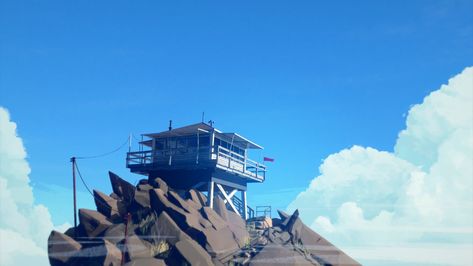 1920x1080 firewatch hd quality desktop wallpaper Firewatch Game, Mystery Story, Lookout Tower, Digital Art Poster, Watch Tower, Gaming Wallpapers, Live Wallpapers, News Games, Game Art