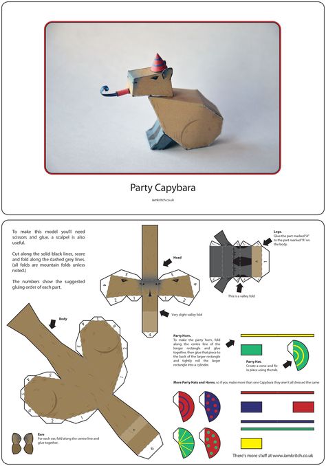 Capybara Papercraft Template, Capybara Template, Capybara Papercraft, Cute Papercraft Templates, Capybara Craft, Paper Crafts Print, Papercraft Animals, Animal Paper Craft, Papercraft Templates Printables