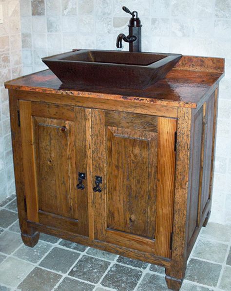 Rustic Bathroom Vanity, Bathroom Sink Bowls, Rustic Sink, 30 Inch Bathroom Vanity, Bathroom Sink Design, Rustic Vanity, Bathroom Vanity Makeover, Bathroom Vanity Designs, Rustic Bathroom Vanities