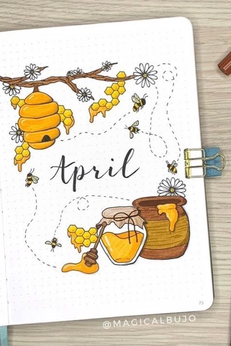 April Bujo Cover, April Bullet Journal Cover, Bullet Journal Cover Page Ideas, April Bujo, Journal Cover Page Ideas, Bujo Cover, April Bullet Journal, Cover Page Ideas, Journal Cover Page