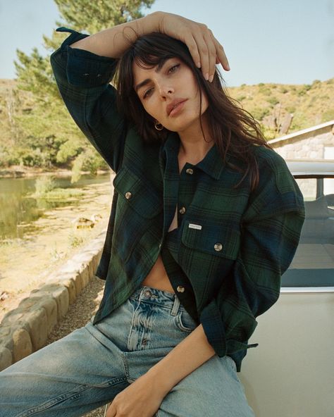 Brixton (@brixton) • Instagram photos and videos Alyssa Miller, Live In The Present, Brushed Cotton, Deep Sea, Cotton Flannel, Model Photography, Flannel Shirt, Clothing Brand, Timeless Fashion