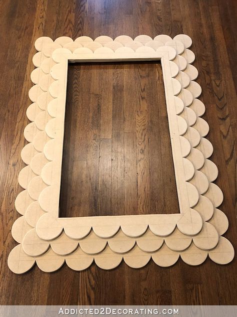 DIY Triple Layer Scalloped Mirror Scalloped Mirror, Moroccan Home, Shabby Chic Home Decor, Mirror Frame Diy, Moroccan Home Decor, Tropical Home, Japanese Home, Japanese Home Decor, Shabby Chic Home