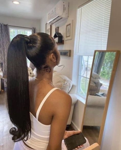 Barbie Ponytail, Sleek Ponytail Hairstyles, Styles Hairstyles, Black Ponytail Hairstyles, Birthday Hairstyles, Slicked Back Hair, Girls Hairstyles Braids, Have Inspiration, Hair Ponytail Styles