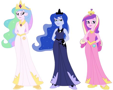 Princess Celestia Princess Luna Princess Cadence Princess Luna Mlp Human, Vice Principal Luna, Princess Cadence Human, Pink Dress Simple, Princess Celestia Human, Princess Luna Human, Celestia Human, Principal Celestia, Hands Behind Back