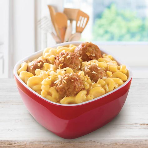 Make macaroni and cheese extra special with this Cheesy Mac and Meatballs recipe from Armour®. Recipe With Meatballs, Cheesy Mac, Meatballs Recipes, Cheesy Macaroni, Cheese Stuffed Meatballs, Macaroni And Cheese Recipe, Fresh Dishes, Summer Meal Planning, Frozen Meatballs