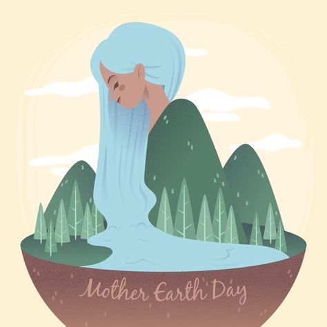 Mother Nature Illustration Art, Earth Day Illustration Art, Mother Earth Art Drawing, Earth Day Wallpaper, Mother Nature Drawing, World Nature Day, Earth Day Illustration, Mother Earth Drawing, Mother Nature Art