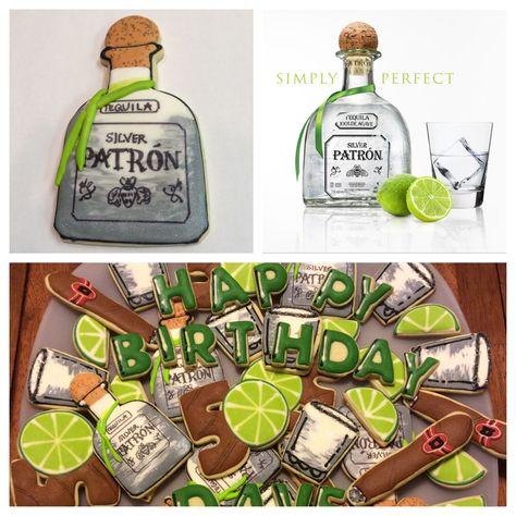 Patron Tequila and cigars make a great party theme for a 50th birthday party! My favorite set so far... ☺️ Patron Themed Birthday Party, Patron Birthday Party Ideas, Alcohol Cookies, Tequila Birthday, 50th Birthday Party Ideas For Men, Fruity Alcohol Drinks, 40th Bday Ideas, Happy Birthday Man, Patron Tequila