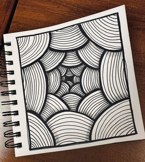 Alignment Art, Zentagle Drawing Ideas, Zentangle Art Beginners, Full Page Doodle Pattern, Easy Zentangle Art, Modele Zentangle, Zentangle Drawing, Doddle Art, Optical Illusion Drawing