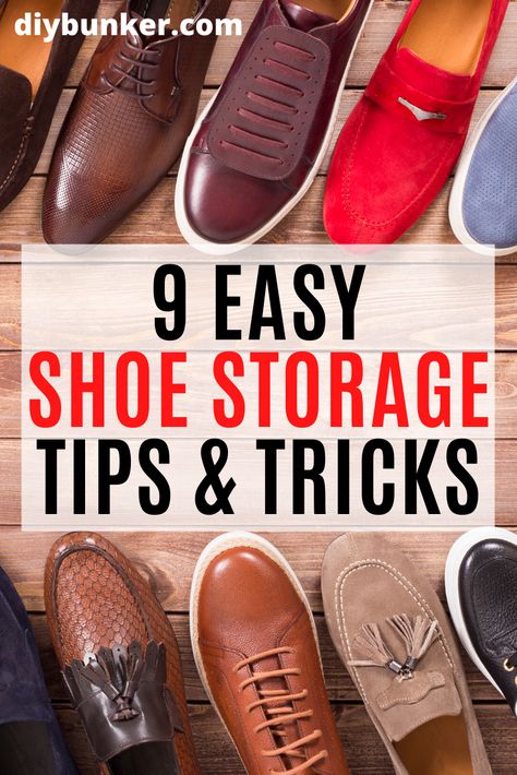 Men’s Shoe Organization, Men Shoe Storage Ideas, Men’s Shoe Storage, Mens Shoe Storage, Diy Shoe Organization, Shoe Organization Ideas, Shoe Storage Hacks, Shoe Organization Diy, Storage Hacks Diy