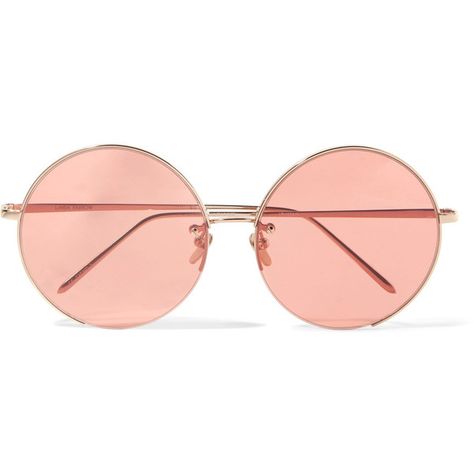 Rose Tinted Glasses, Linda Farrow Sunglasses, Round Lens Sunglasses, Tinted Glasses, Aesthetic Roses, Round Glasses Frames, Round Frame Sunglasses, Sunglasses Retro, Retro Glasses