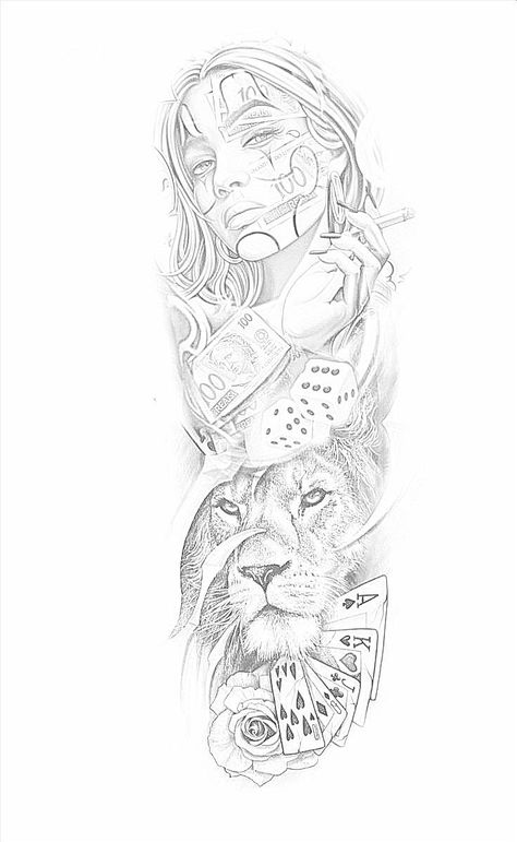 Half Sleeve Tattoos For Women Stencil, Chicano Tattoo Design, Tattoo Bein Frau, Joker Art Drawing, Wizard Tattoo, Colored Tattoo Design, Chicano Tattoos Sleeve, Small Shoulder Tattoos, Realistic Tattoo Sleeve