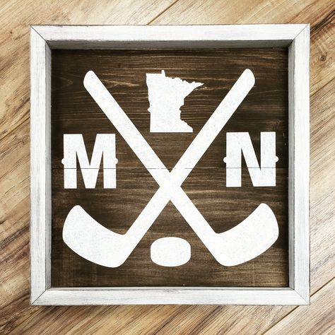 Wood Decals, Hockey Signs, Minnesota Hockey, Wild Hockey, Kid Projects, Hockey Puck, Hockey Fans, Sport Hockey, Brown Background