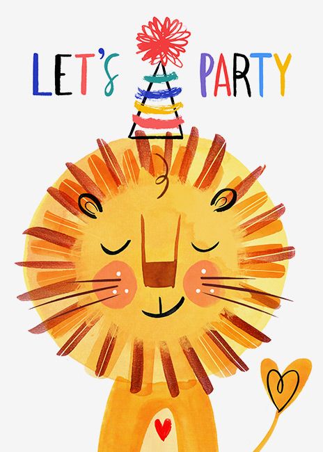 Magrikie : Illustration : birthday / celebrate Hand Lettering Design, Illustration Birthday, Lion Birthday, Happy Birthday Art, Birthday Illustration, 강아지 그림, Birthday Pictures, Happy Birthday Greetings, Animal Birthday