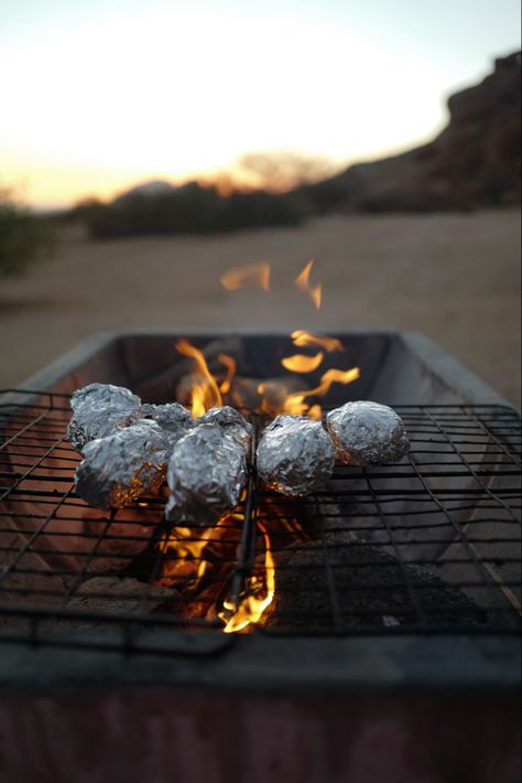 grilled potatoes over fire pit at spitzkoppe, namibia Spitzkoppe Namibia, Grilled Potatoes, The Fire, Fire Pit, Potato, Grilling