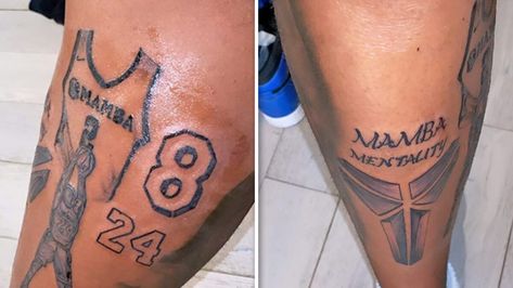 Shareef O'Neal is honoring Gianna and Kobe Bryant by tattooing their jerseys on his body ... and the pictures are amazing. Kobe Jersey Tattoo, Kobe 8 Tattoo, Kobe Tattoo, Jersey Tattoo, Kobe Jersey, 8 Tattoo, Black Mamba Snake, Kobe 8, Kobe Bryant Black Mamba