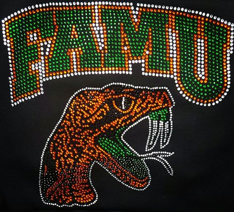 Rhinestone FAMU Rattlers BedDazzled T-shirt Famu Rattlers, Fitted Shirts, Soft Baby, T Shirt