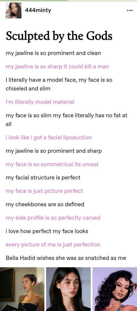 Side Profile Affirmations, Perfect Face Affirmations, Jawline Affirmations, Perfect Skin Affirmations, Kpop Affirmations, Jawline Quotes, Siren Beauty Affirmations, Desired Appearance Affirmations, Desired Face Affirmations