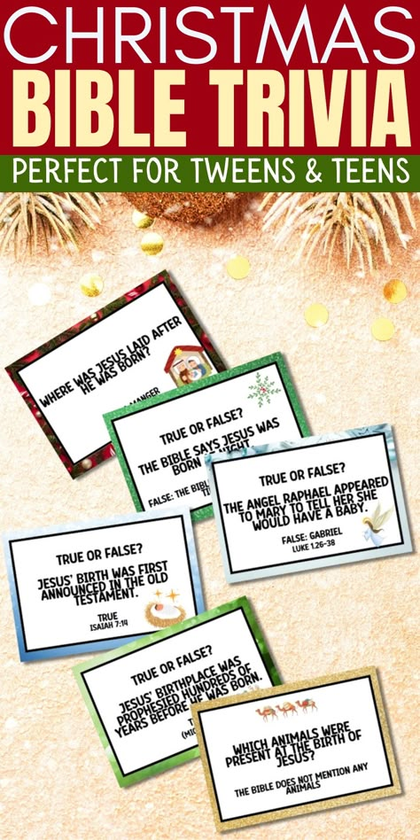 53 Christmas Bible Trivia Questions For Faith, Fellowship and FUN! Christmas Sunday School Lessons Teens, New Years Sunday School Lesson For Teens, Christmas Sunday School Lessons For Teens, Christmas Lessons For Kids Church, Christmas Trivia Printable Free, Christmas Lessons For Teens, Christmas Youth Group Lessons, Christmas Bible Study For Teens, Christmas Childrens Church Lessons