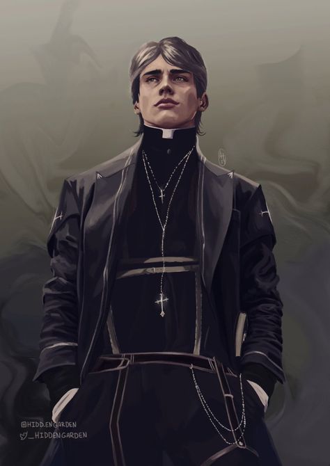 Evil Priest Art, Priest Fanart, Vampire Priest, Evil Priest, Holy Jeans, Satanic Panic, Aot Fanart, Attack On Titan Jean, Jean Kirstein