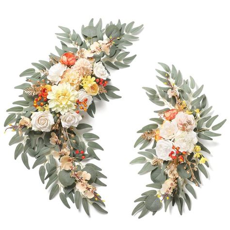 Serra Flora Artificial Wedding Arch Flowers Swags Kit (Pack of 2) for DIY Peony Arrangements Party Welcome Ceremony Sign and Reception Backdrop Floral Decoration Flowers For Wedding Ceremony, Peony Arrangements, Diy Peony, Backdrop Floral, Peony Arrangement, Reception Backdrop, Orange Wedding Flowers, Ceremony Sign, Flowers For Wedding