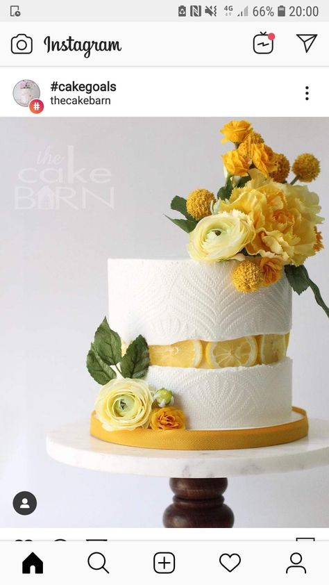 Pretty fault line cake with lemons. Lemon Fault Line Cake, Fault Line Cake, Elegant Birthday Cakes, Salty Cake, Crazy Cakes, Dessert Decoration, Yellow Wedding, Drip Cakes, Savoury Cake