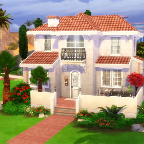 Oasis Springs House, Sims 4 Oasis Springs, Cc The Sims 4, Oasis Springs, Sims 4 Speed Build, Mediterranean Villa, Sims 4 House Design, Sims House Design, Sims 4 Mods Clothes