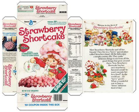 Image detail for -STRAWBERRY SHORTCAKES CEREAL BOX *PAPERCRAFT* by ~vintagepapercraft on ... Kitty Crafts, Strawberry Shortcakes, Doll Template, Printable Box, Paper Toys Template, Dollhouse Printables, Miniature Printables, Paper Doll Template, Vintage Packaging