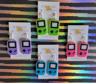 TheBrainDumpShop - Etsy Mini Perler Beads, Perler Earrings, Perler Bead Designs, Hama Art, Melty Bead Patterns, Fun Jewelry, Statement Accessories, Perler Beads Designs, Perler Bead Art