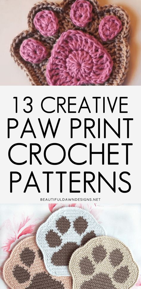 If you're a cat or dog lover, you'll love these creative paw print crochet patterns I'm sharing in this post. Most of the patterns you'll find here are beginner-friendly. Included are pet and paw print ponchos, blankets, paw print stocks, earrings, and more. Dog Paw Print Crochet Blanket, Dog Paw Coasters Crochet Pattern, Cat Paw Granny Square, Crochet Dog Potholder, Paw Prints Crochet Pattern, Paw Print Granny Square Crochet Pattern Free, Crochet Dog Paw Pattern Free, Dog Paw Crochet Pattern, Crochet Dog Mat Free Pattern