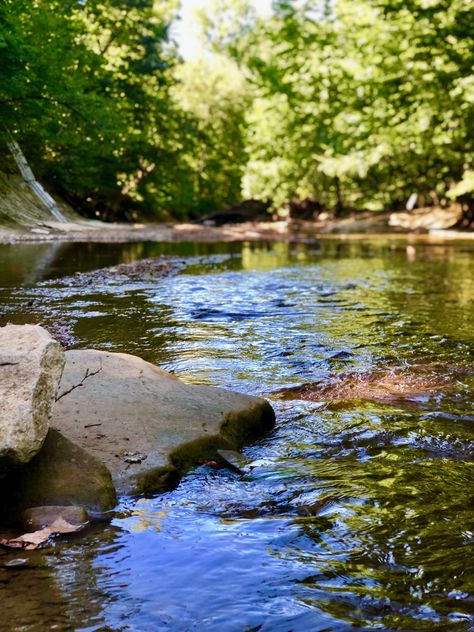 View down the creek Creek Water, River Pictures, Rock Photography, Water Pictures, River Landscape, Horse Aesthetic, Walk In The Woods, Water Painting, Ocean Beach