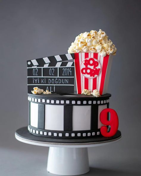 Movie Cakes Birthday, Movie Theme Birthday Cake, Movie Theater Birthday Cake, Movie Night Birthday Cake, Hollywood Birthday Cake, Hollywood Theme Cake, Movie Birthday Cake, Movie Theatre Birthday Party, Movie Theme Cake