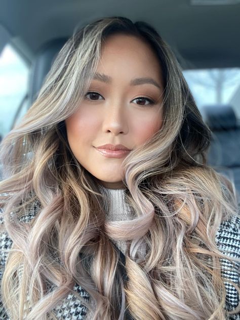 Balayage on Asian hair Blonde Balayage For Asian Hair, Balayage On Asian Hair, Balayage Asian Hair, Blonde Asian Hair, Asian Balayage, Hair Color Asian, Hair Fair, Copper Balayage, Blonde Asian