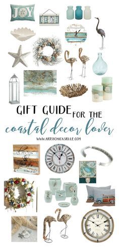 LOVE all of these!! Great gift ideas for the coastal decor lover artsychicksrule.com Decor Marin, Deco Marine, Coastal Farmhouse Decor, Interior Design Advice, Coastal Living Rooms, Beachy Decor, Coastal Bedrooms, Beach House Interior, Beach Cottage Style