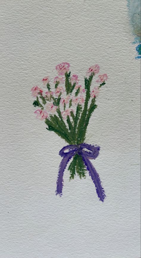 Pastel Easy Painting, Small Oil Pastel Art, Oil Pastel Doodles Aesthetic, Oil Pastels Flower Drawings, Oil Pastel Small Drawings, Crayon Drawings Easy, Oil Pastel Art Flowers Step By Step, Pink Oil Pastel Art, Crayon Drawings Aesthetic